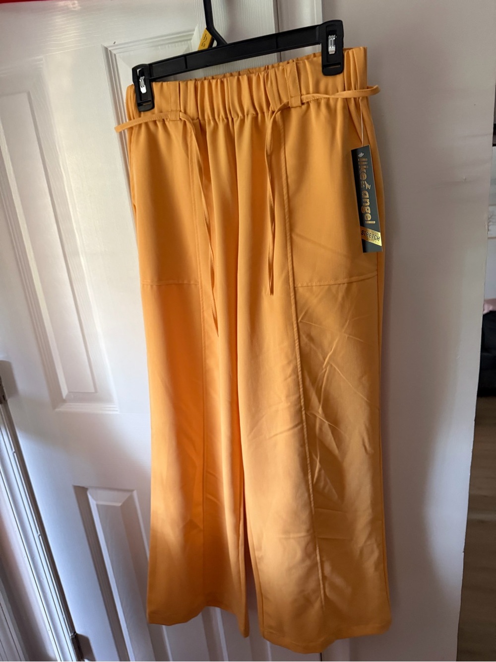 Wide-Leg Drawstring Kids Pants in Mustard Yellow